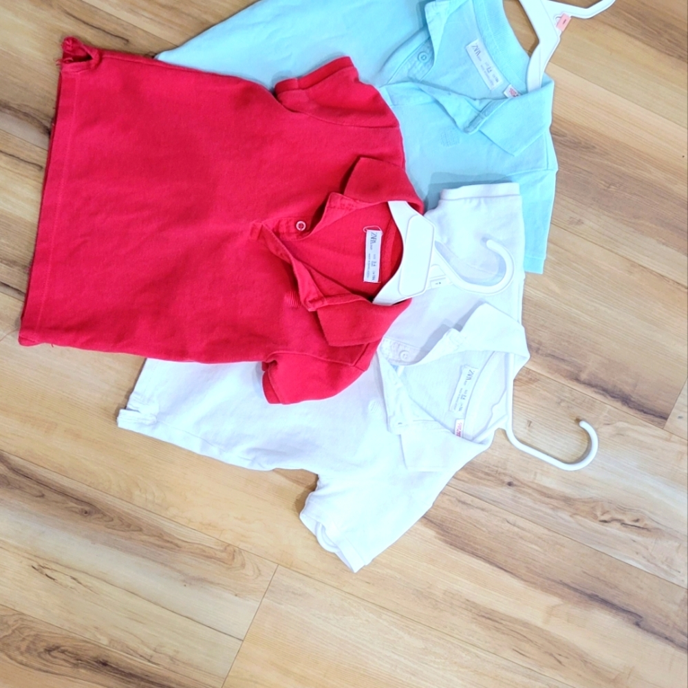 Polos shirt kids toddler 3-4 zara 3 Colors price for 3 pcs